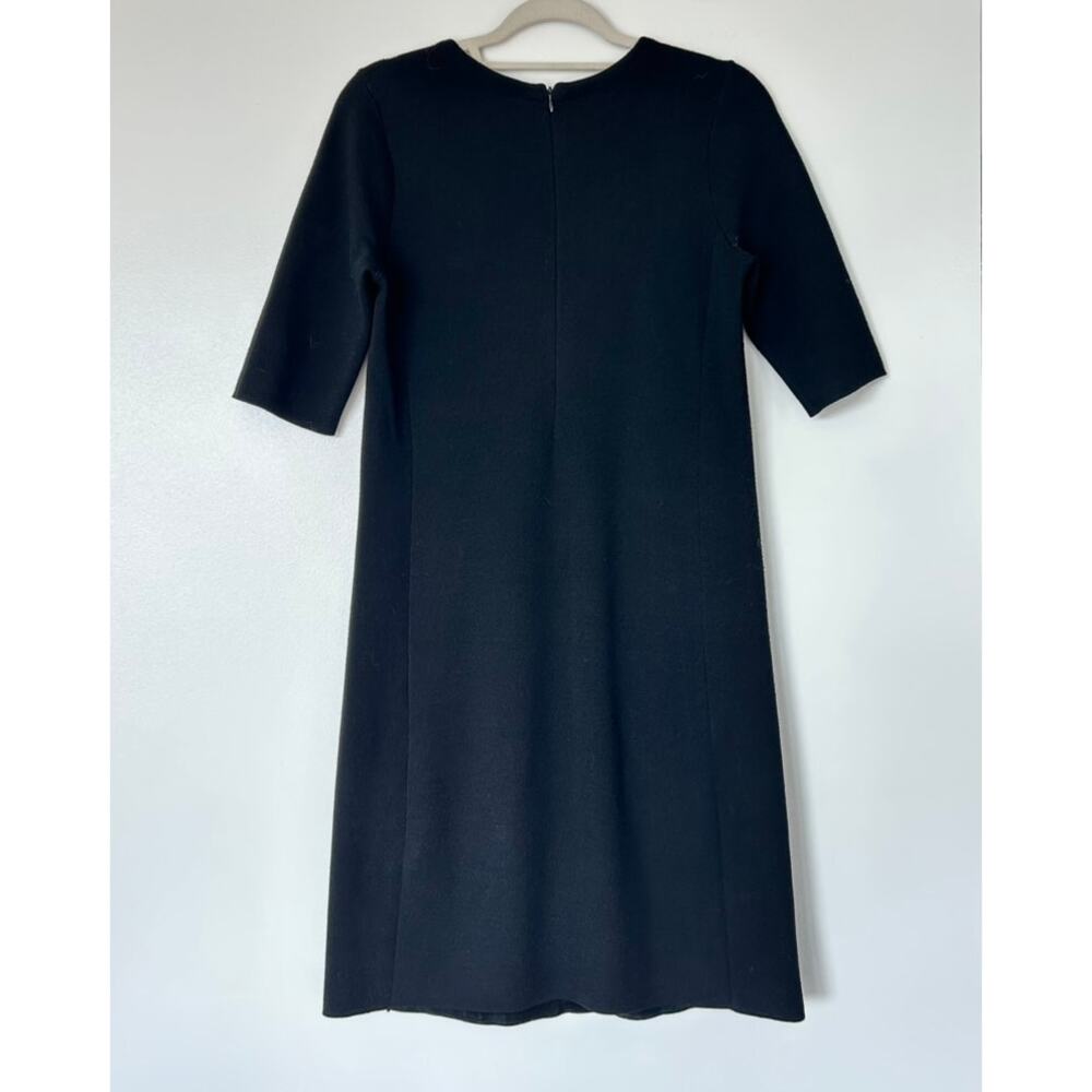 GUC PAUW AMSTERDAM Black Wool Sheep Skin Dress‎ Size 3 LBD Quiet Luxury - Picture 13 of 14